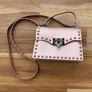 Jelly Purse Clutch Purse Vegan Muted Rose Gold Studded Removable Strap